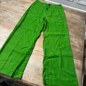 Vibrant Green Wide-Leg Pants